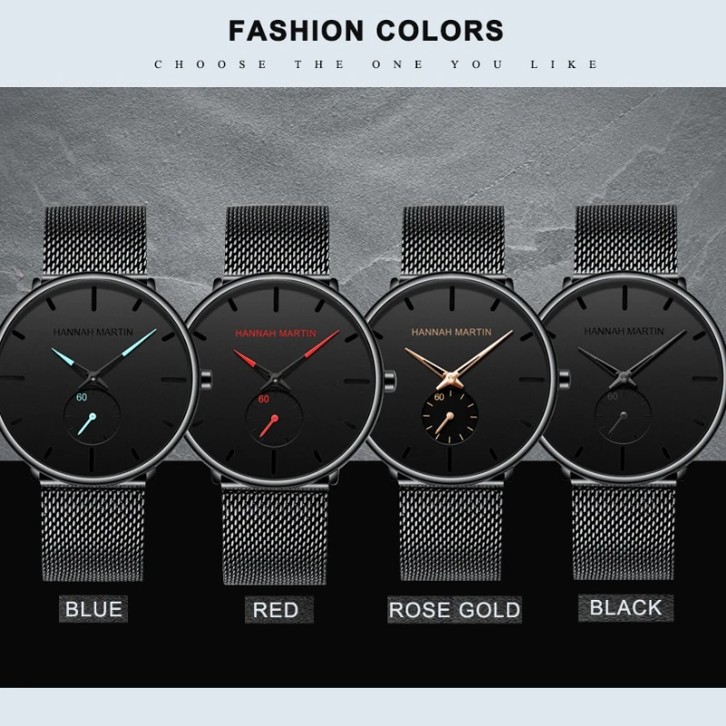 HANNAH MARTIN 2140 ผู้ชายหรูหรานาฬิกาแฟชั่นธุรกิจควอตซ์นาฬิกานาฬิกาสําหรับชาย Часы МужруReloj Hombre