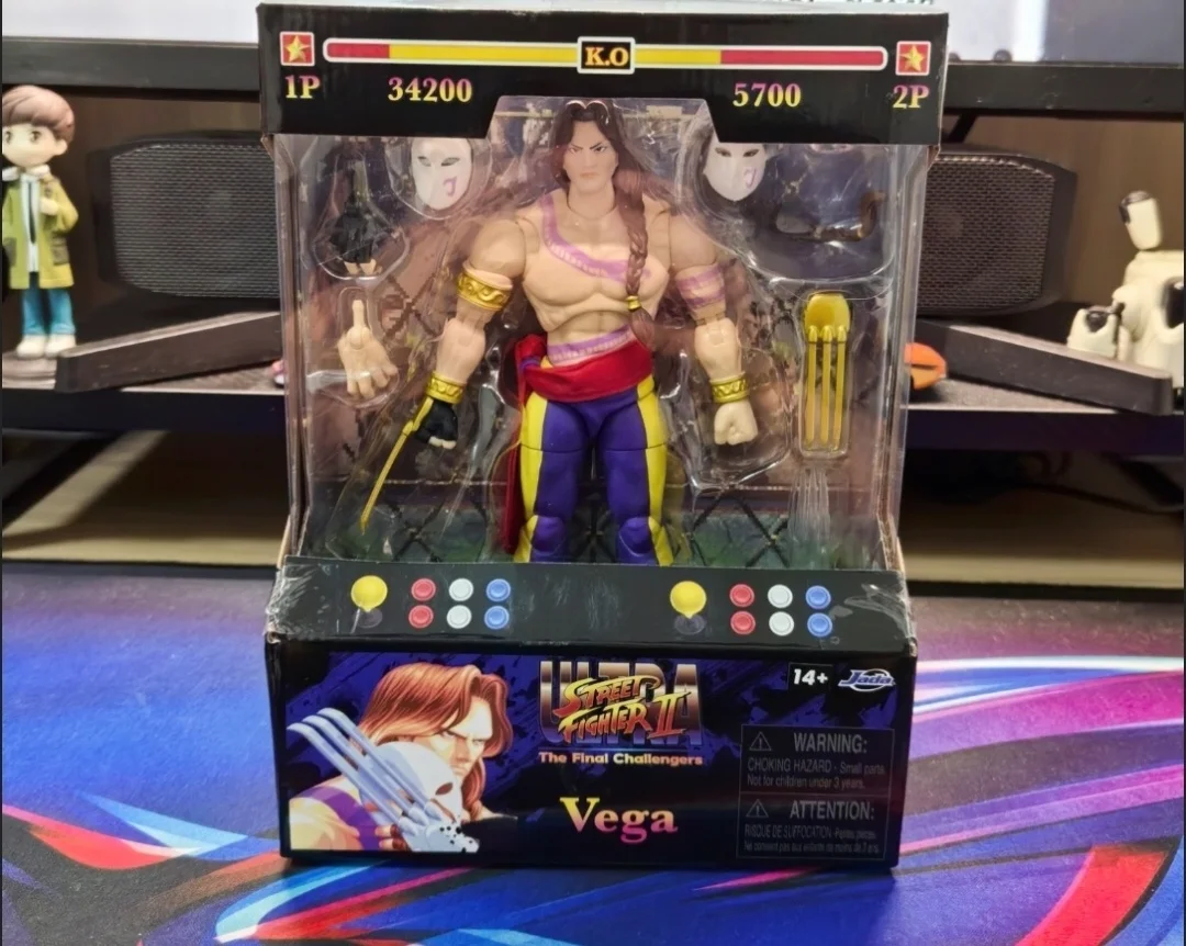 Em estoque genuíno jada street fighter balrog vega anime figura o final desafiador vega figura de ação rua lutador brinquedos presentes