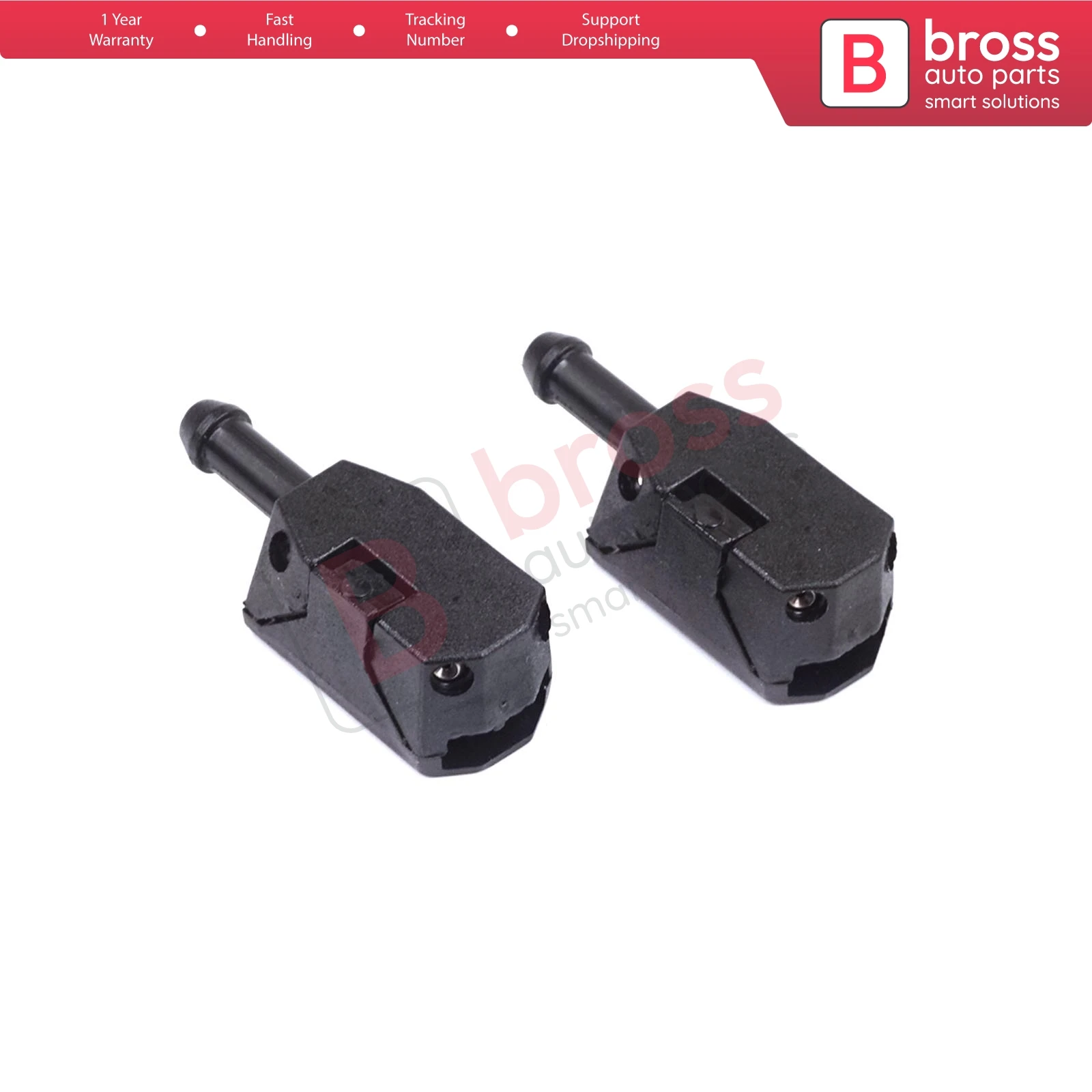 

Bross Auto Parts BSP796 2 Pieces Front Windscreen Water Washer Nozzle Spray Jets for Universal Wiper Upper Part Ship From Turkey