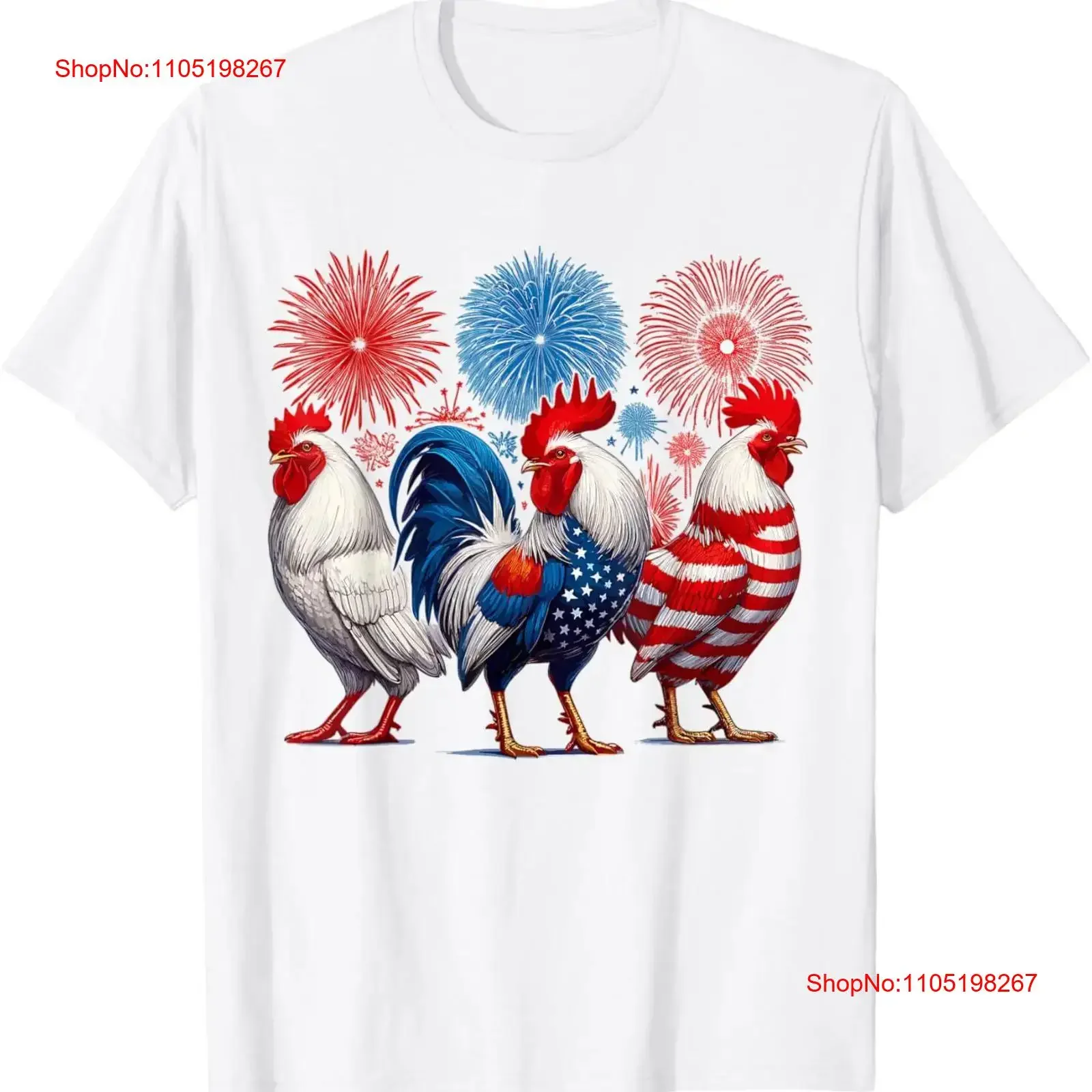

Chicken USA Flag Patriotic 4th of July T Shirt vintage Washed fashion Unisex Slightly homme Top For Everyday Wear Soft