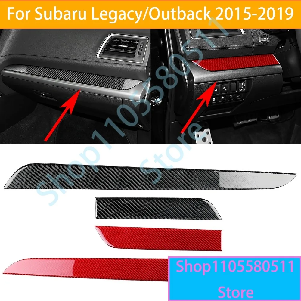 Carbon Fiber Center Console Dashboard Panel Protected Cover For Subaru Legacy Outback 2015-2019 Car Interior Strips Accessories