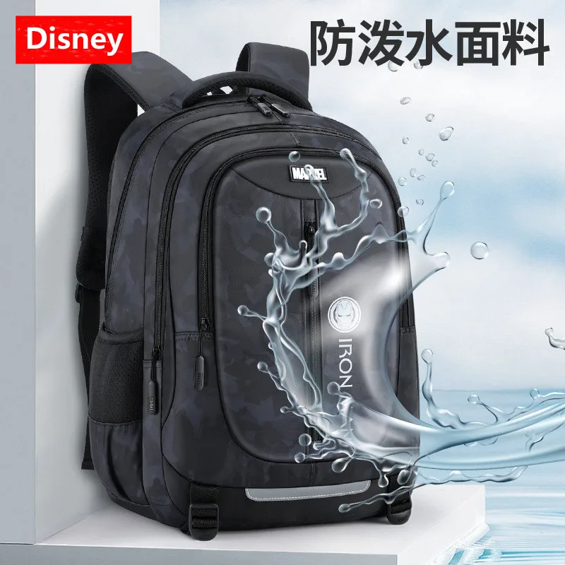 Disney Mikcey Mouse Boys School Bag Middle School Student Shoulder Orthopedic Backpack Iron Man Large Capacity Mochilas Escolare