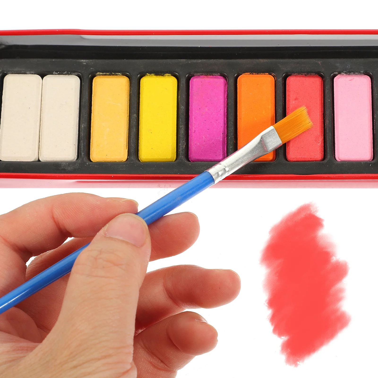 

Watercolor Paint Set Solid Vibrant Colors Semi-Moist Formula Portable Tin Box Mixing Lid For Artists Kids Students