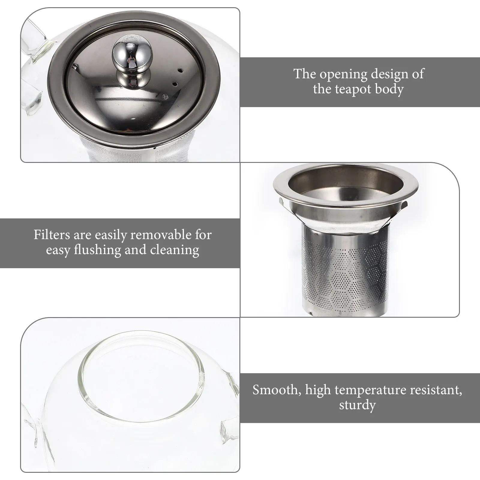 

Стеклянный чайник, портативный заварочный чайник из нержавеющей стали, прозрачный чайник, прозрачный стеклянный горшок, подходит для листового чая, подарок