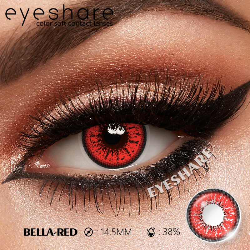 EYESHARE 1 Paar weiße farbige Kontaktlinsen für Cosplay, rote Kontaktlinsen, Anime-schwarze Augenlinsen, Halloween-Schönheits-Make-up-Linsen – Detail 27