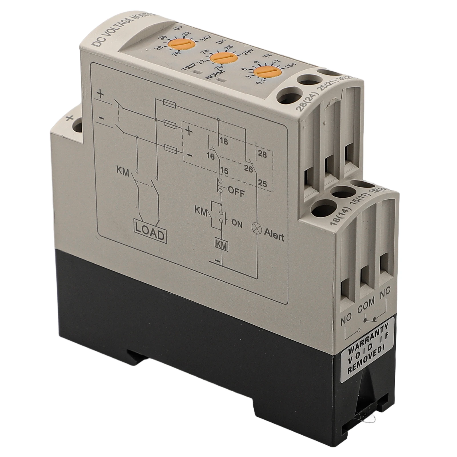 Dual Display Adjustable Over-and Undervoltage Relay Protector DC12V24V36V48V Overvoltage And Overcurrent Protection DIN Rail