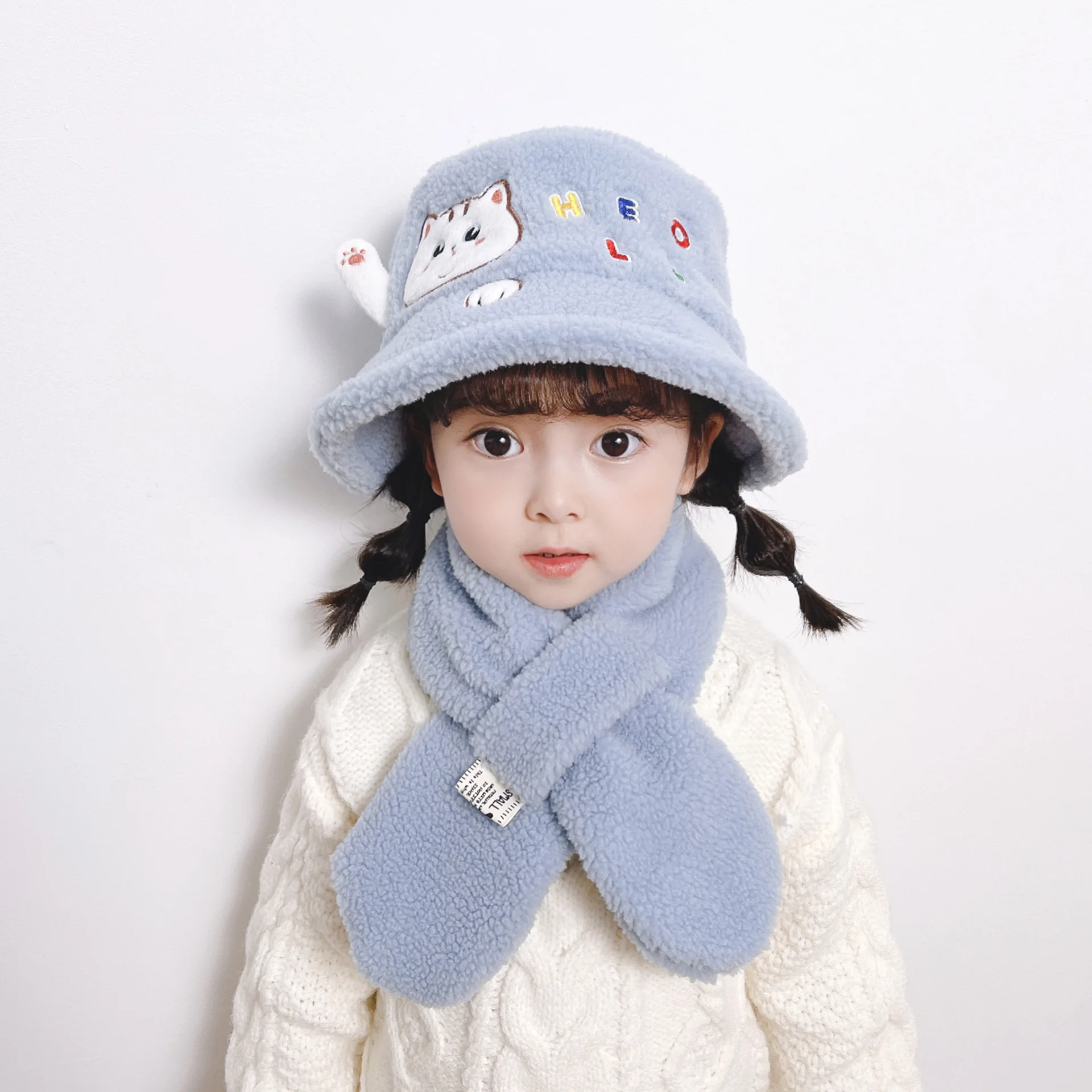 

Baby Hat Autumn Winter Cartoon Pattern Fisherman Hat Girl Baby Princess Cute Super Cute Coral Fleece Warm Girl Hat