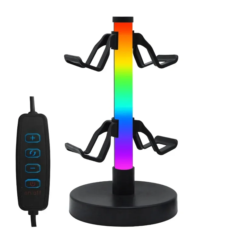 Desktop RGB LED Music Pickup Atmosphere Lamp Headset Game PS5 Handle Bracket Esports Room Bedroom Decorative Table Night Lights