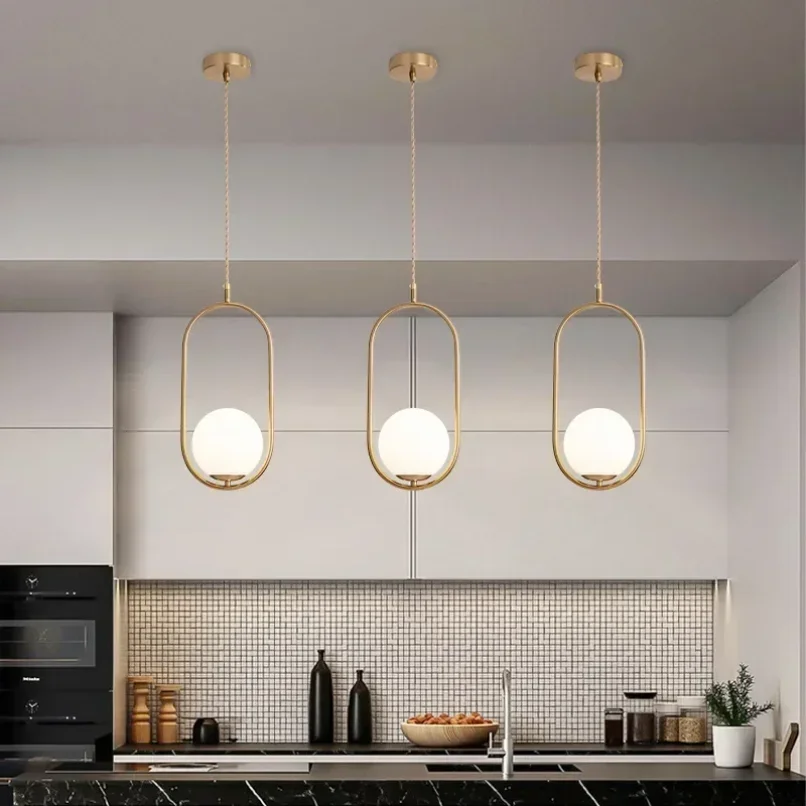 Led Ceiling Chandeliers For Dining Room Lamps Modern Luxury Gold Plating Kitchen Island Bedside Lustre Pendant Light Fixtures