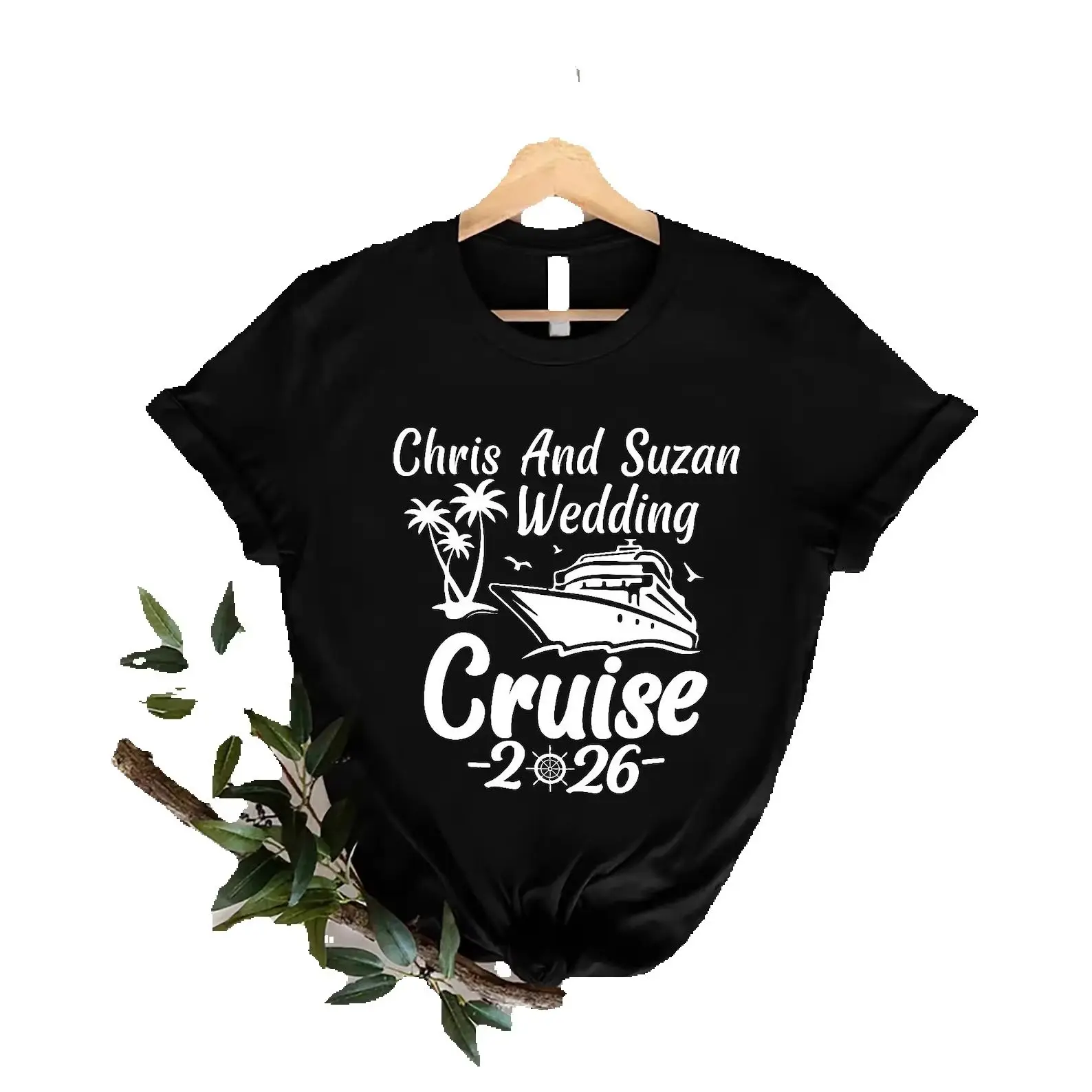 

Custom Wedding Cruise Shirts Desiagn Name Cheering Wedding Shirt Men Women Cotton T Personalized Anniversary Matching Party Tee