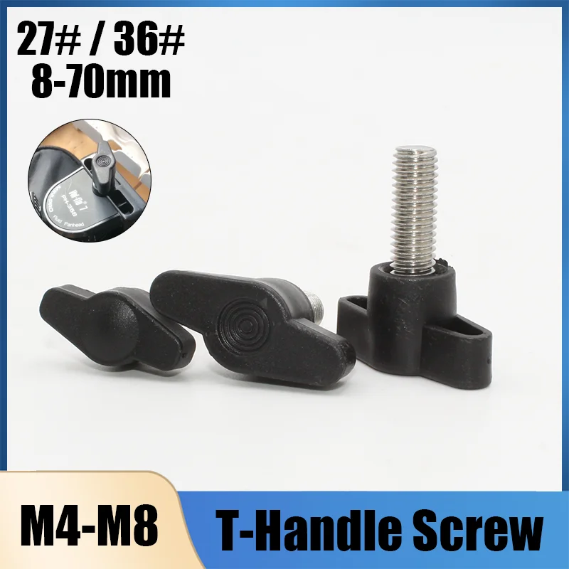 

Thumb Screw 304 Stainless Steel M4 M5 M6 M8 Plastic T-Handle Hand Knob Bakelite Bolt Mechanically Adjustable Thumb Tighten Screw