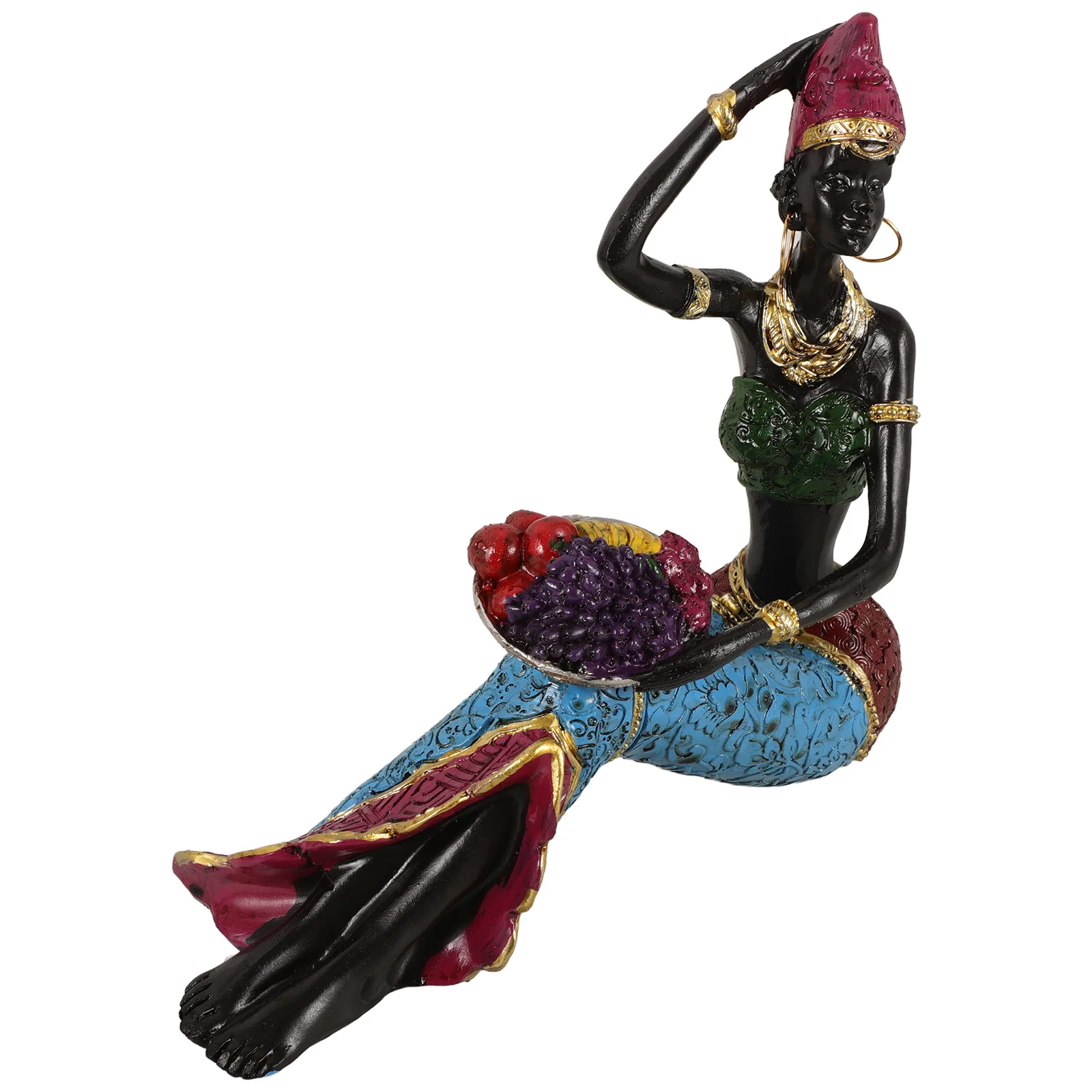 تمثال المرأة الأفريقية الراتنج يدويا ديكور المنزل غرفة المعيشة غرفة نوم سيدة أفريقية النحت الفن حلية