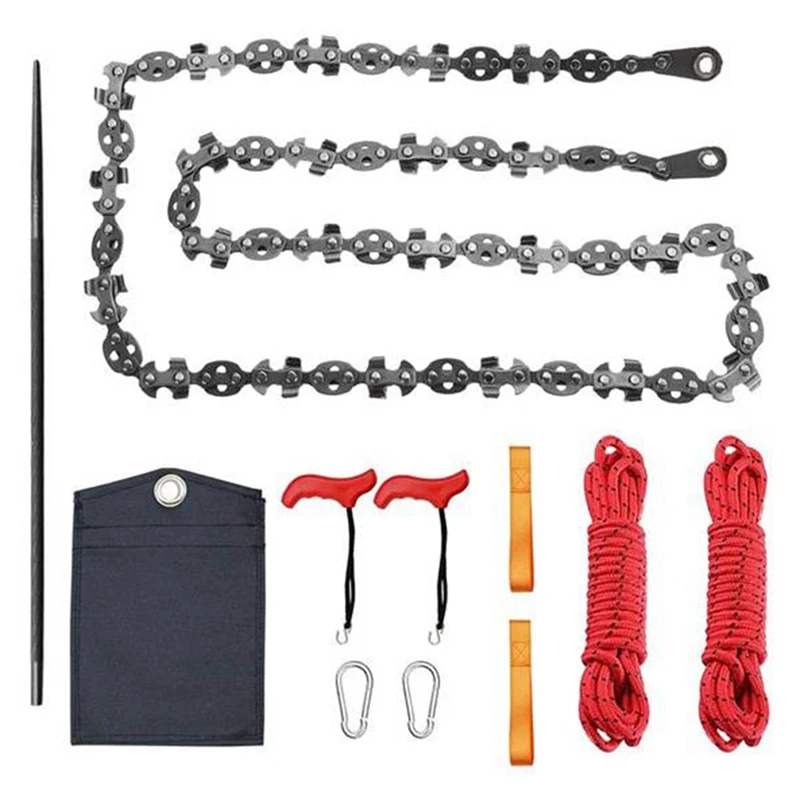 

High Reach Tree Limb Hand Rope Saw,68 Sharp Teeth Blades On Both Sides,Folding Rope Chain Saw,For Camping