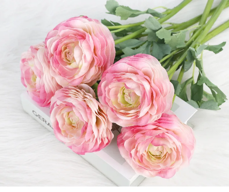 6 Stück/Set Künstliche Blumen mit 2 Köpfen in Dew-Lotus-Optik, Echtfühl-Effekt, für Hochzeitsdekoration, Brautstrauß, Heim- und Partytischdekoration, Floristik – Detail 7