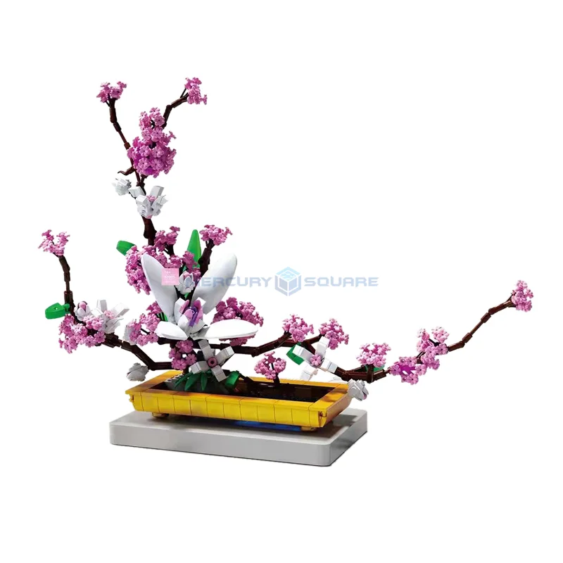 Ewige lila Modellbau steine Blumen pflanze botanische Moc 92008 Ziegel kreative Ornamente Spielzeug Kinder Mädchen Geschenkset