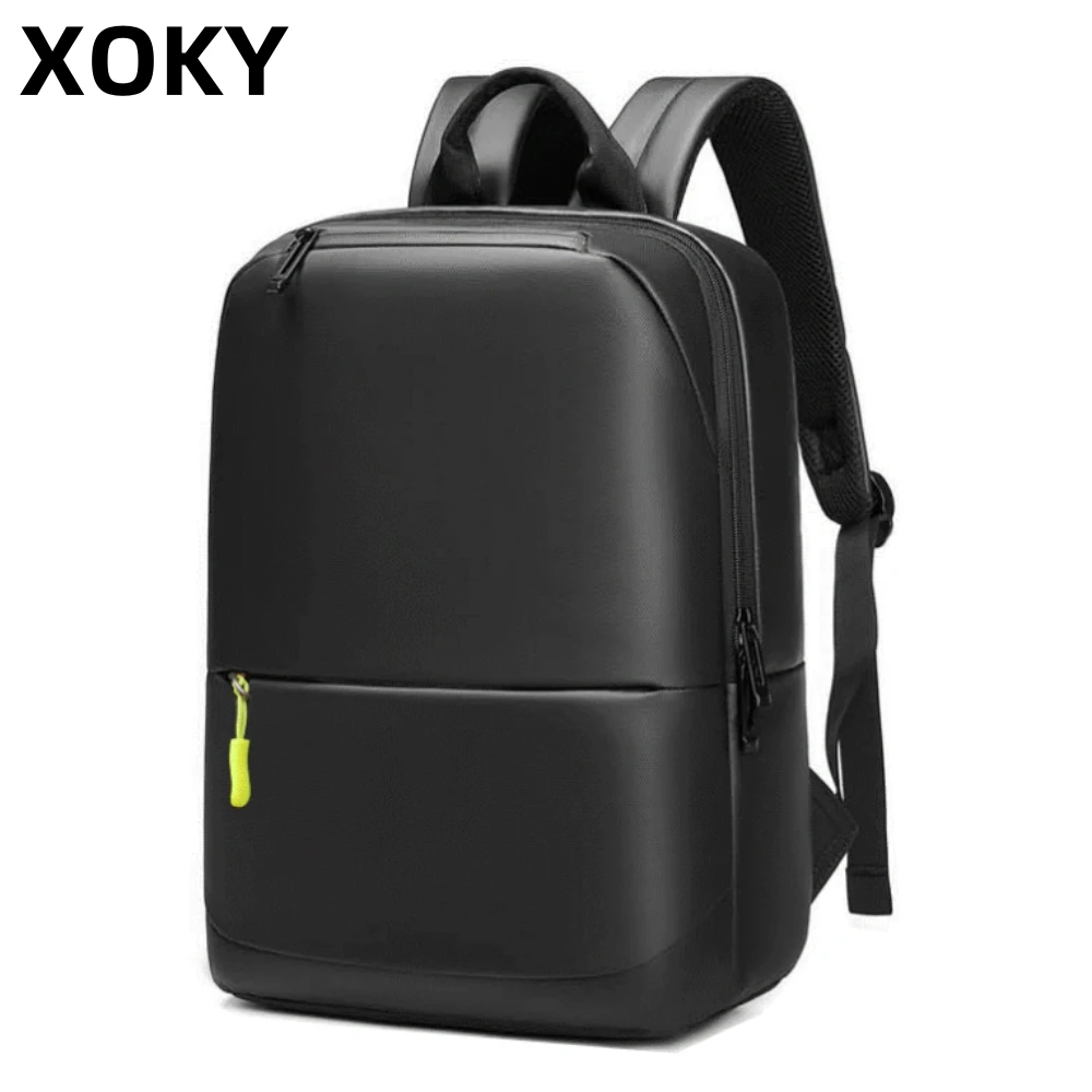 Mochila de negocios XOKY, mochila impermeable para ordenador portátil, mochila escolar para hombre, mochila de moda para ordenador portátil de gran capacidad de 18L, mochila negra 2316