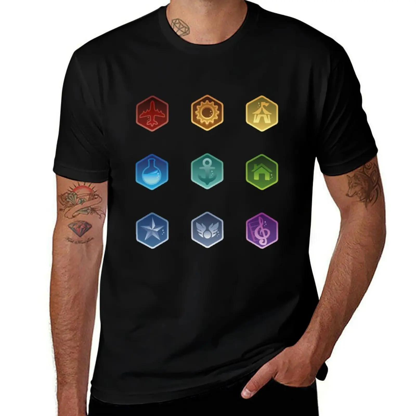 

Civilization 6 Districts T-Shirt cotton t shirt pack man t shirt cotton high quality T-Shirt