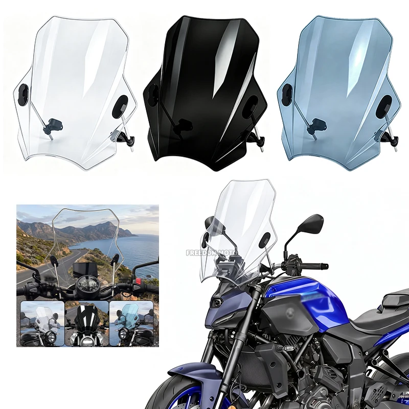 Universal For MT07 MT09 Windshield Covers Motorcycle Windscreen Adjustable Windscreen For HONDA CBR600RR CB1000R GXSR 600 750