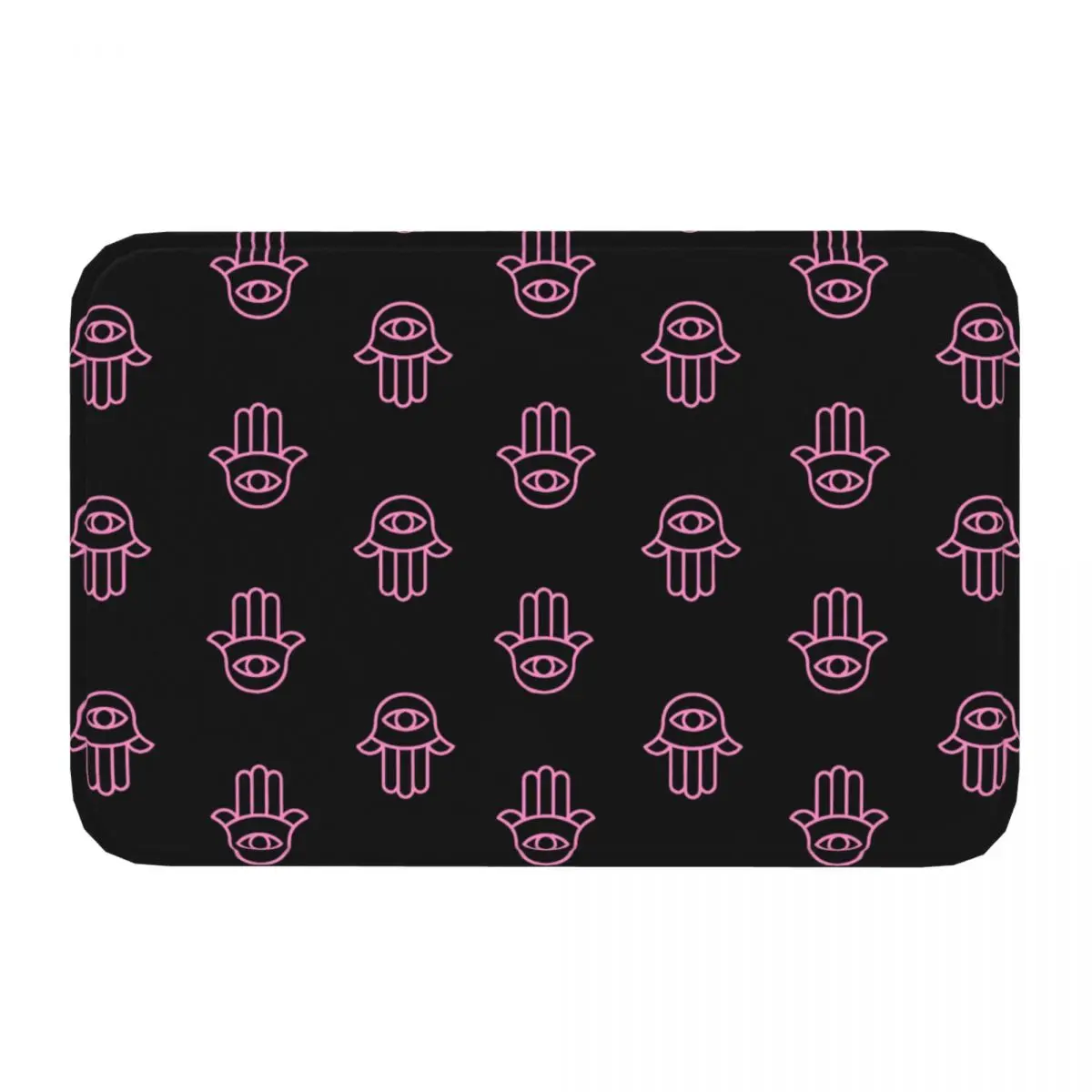 Black Pink Meme Hamasa Hamsa Hand Fatima Non-Slip Carpet Doormat Living Room Bath Mat Entrance Door Home Rug