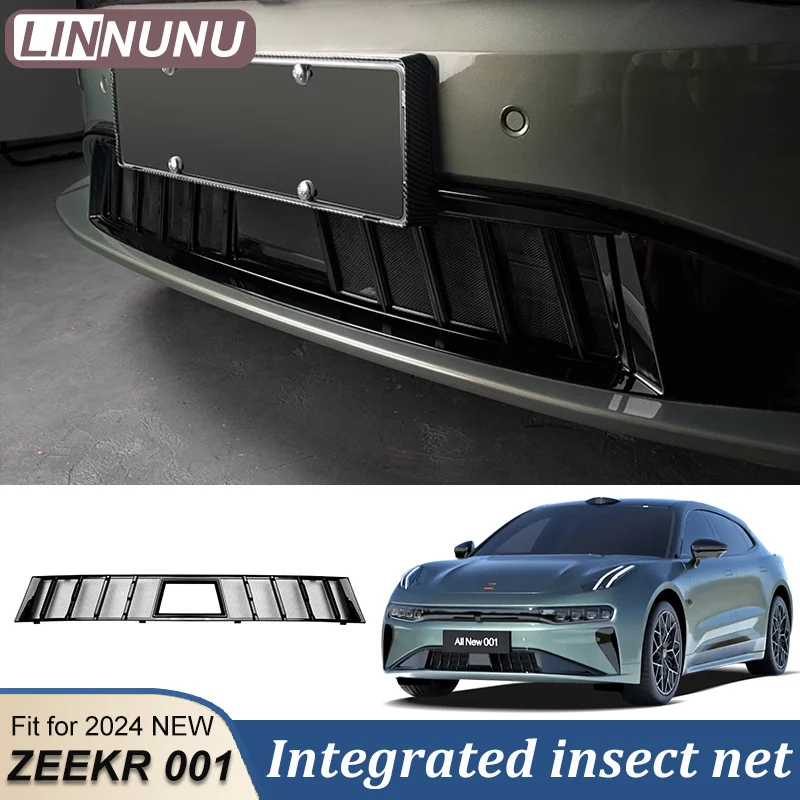 LINNUNU Front Grille Insert Net For ZEEKR 001 2024 New Car Styling Insect Screening Mesh Protector Cover Dust Decor Accessories