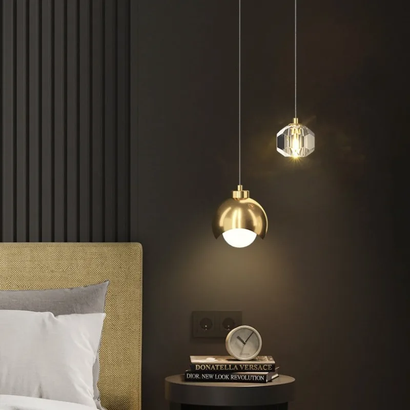 

Прикроватная люстра для спальни, хрустальная роскошная современная люстра для главной спальни, ТВ-фон, настенная прикроватная тумбочка, подвесной проводной светильник