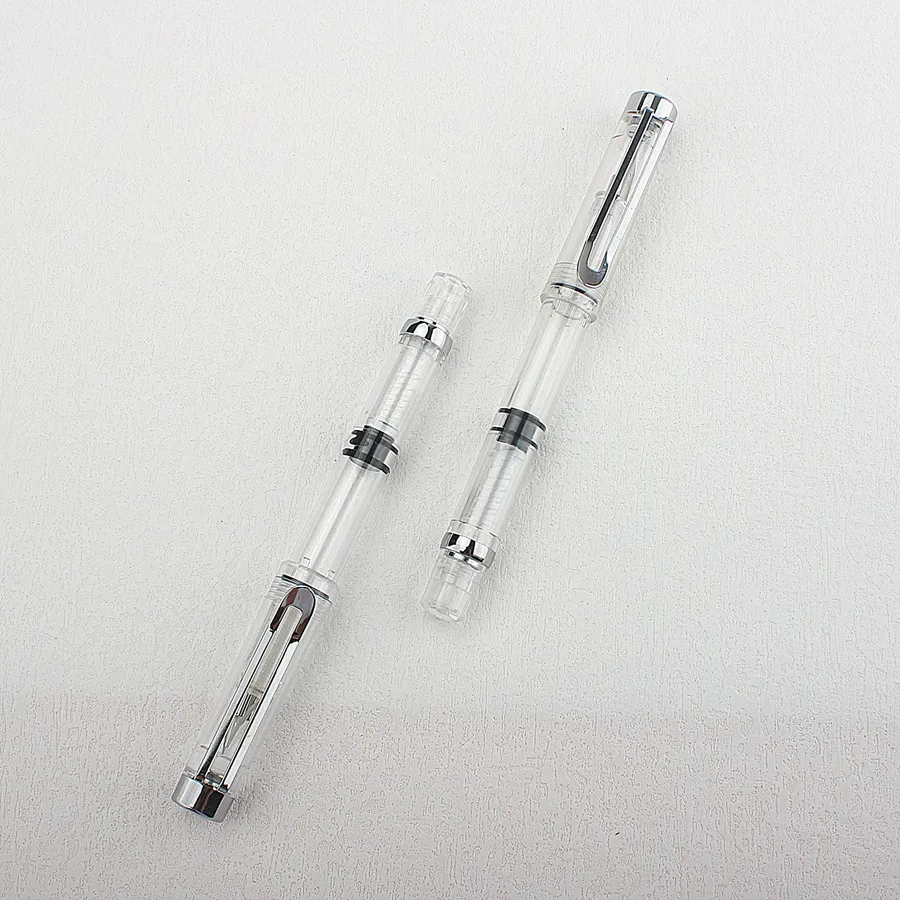Special Offer Piston Fountain Pen Fine Nib 0.5mm Transparent Piston Ink Pen School Business Office Gift Writing Pen
