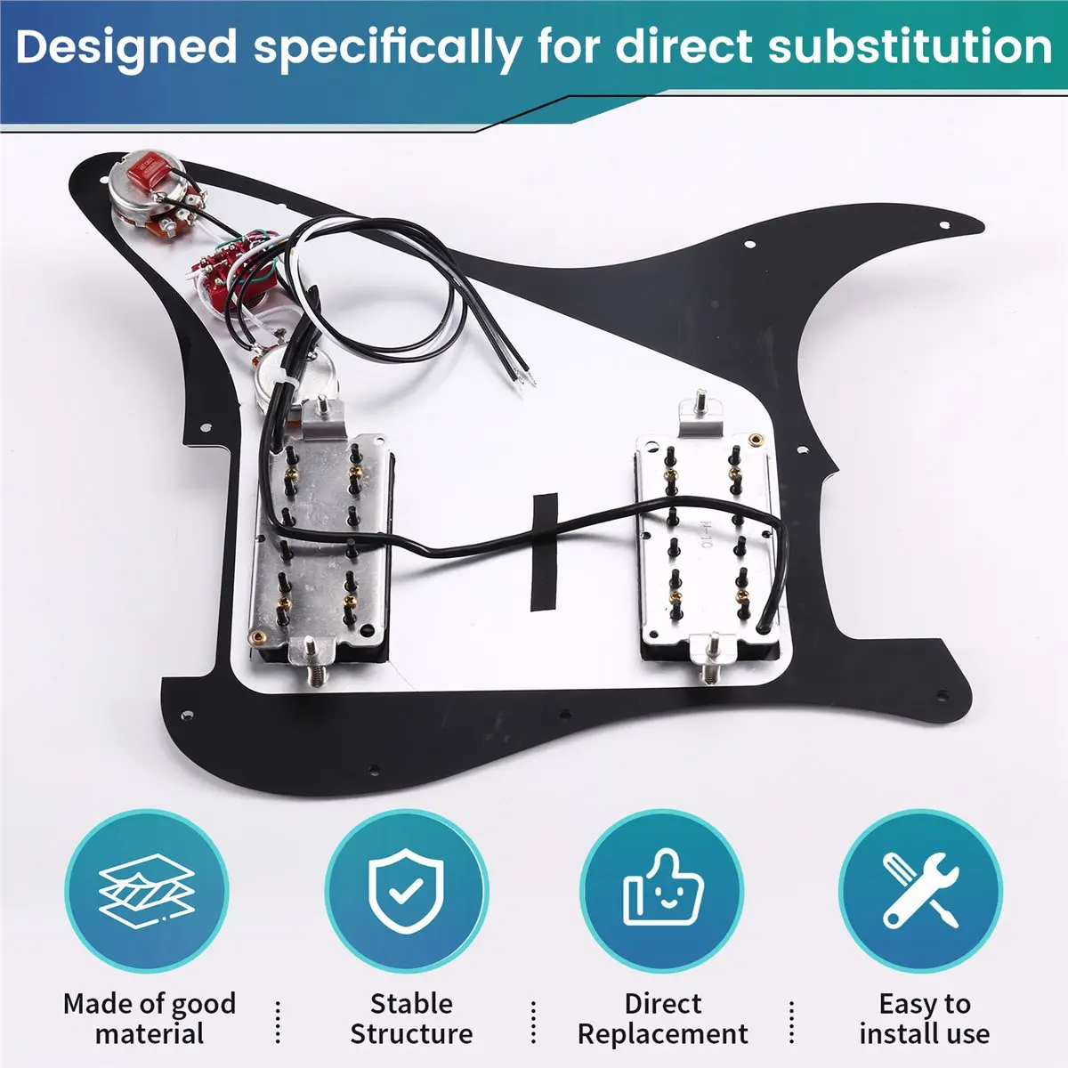 giftnew Guitar Coil Splitting Prewired Silence Switch Set, Electric Guitar Pickup Panel for Electric Guitar Upgrade