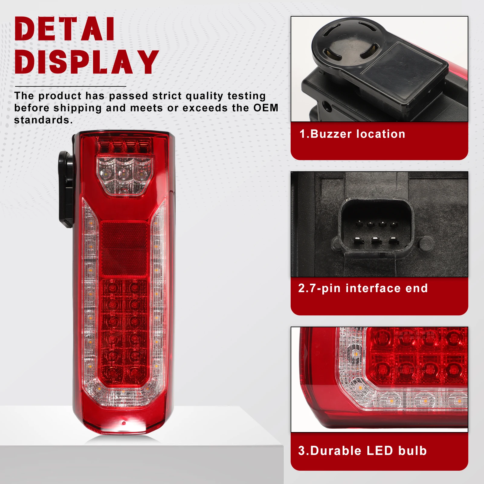 

1 Pcs Right LED Brake Tail Light with Buzzer 0035443203 for Mercedes-Benz Truck Actros Arocs Antos Atego Lkw Mp4 Mp5 0035443403