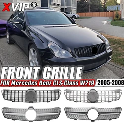 XVIP Front Glossy Black GTR Style Racing Grille For Mercedes Benz CLS W219 CLS350 CLS500 2005-2008 Diamonds Style Bumper Grilles