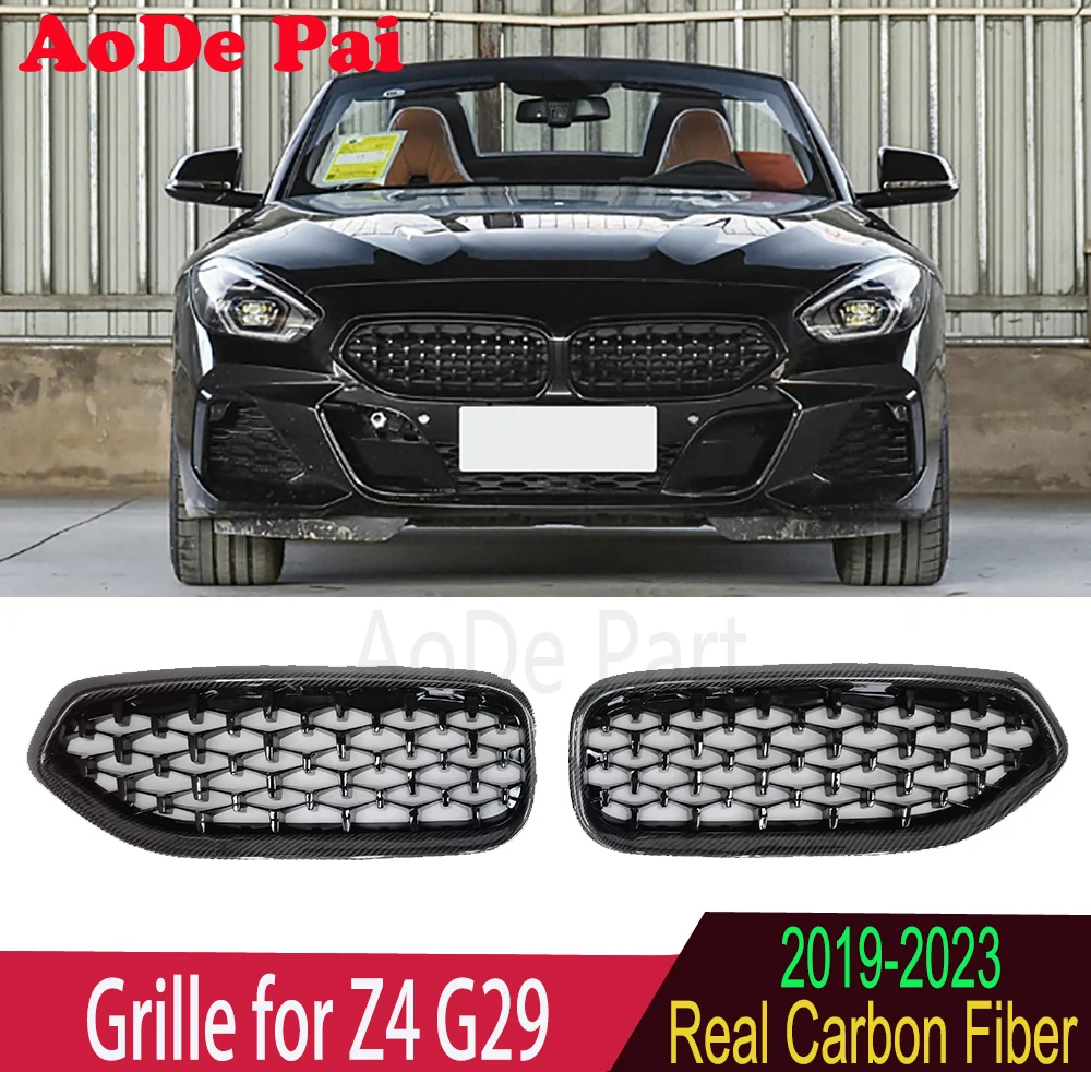 

Real Carbon Fiber Diamond Radiator Style Front Bumper Grille Mesh Hood for BMW Z4 G29 2019-2023