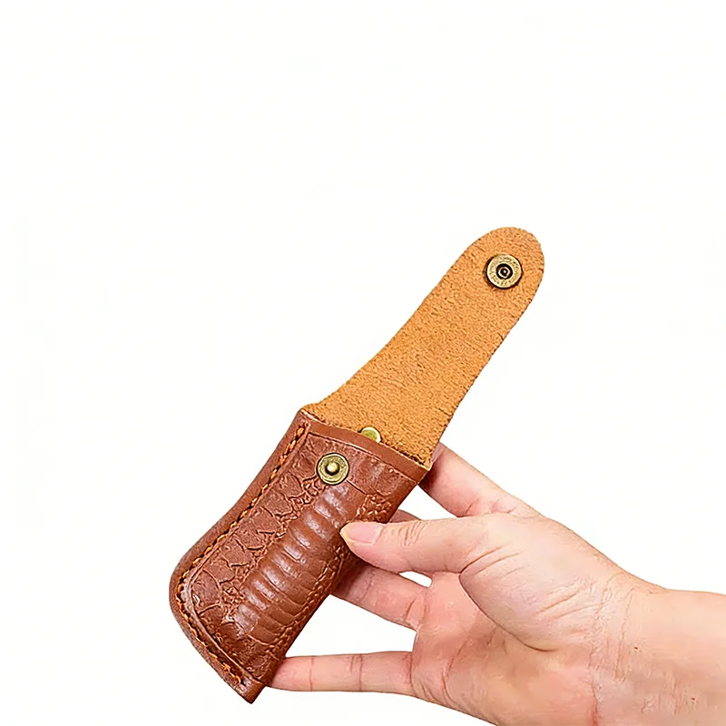 PU Leather Knife Sheath Outdoor Folding Knife Cover Protective Case Pouch for Blade Storage and Transport view 4