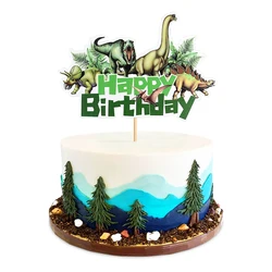 Dinosaur Cake Topper Happy Birthday Tyrannosaurus Rex Wedding Bride Party Cupcake Toppers Baby Shower Baking Dessert DIY Decor