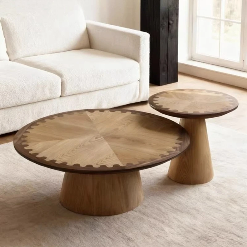 

Мозаика из цельного дерева, круглые журнальные столики в стиле бревна, мебель для гостиной, журнальный столик для гостиной, журнальный столик