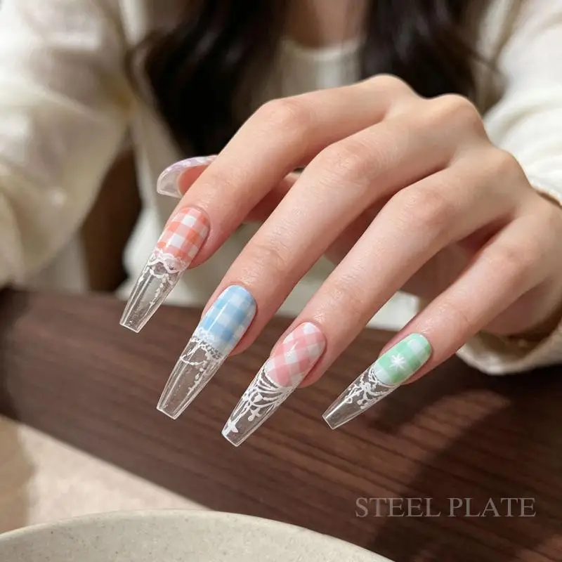 1Sheet Special Tassel Chain Element Stamping Plates 14.5x9.5cm Stainless Steel Nail Art Template Stencil Stamper