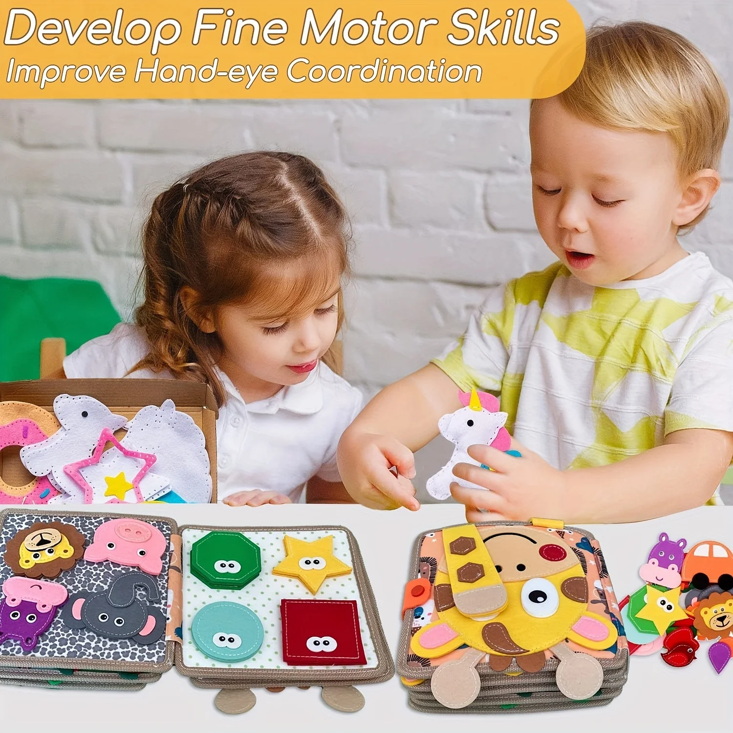 Książeczka sensoryczna 3D z filcu dla dzieci w wieku 1-3 lat, interaktywna książeczka z opowiadaniami o zwierzętach i naturze, edukacyjna zabawka do nauki w przedszkolu.