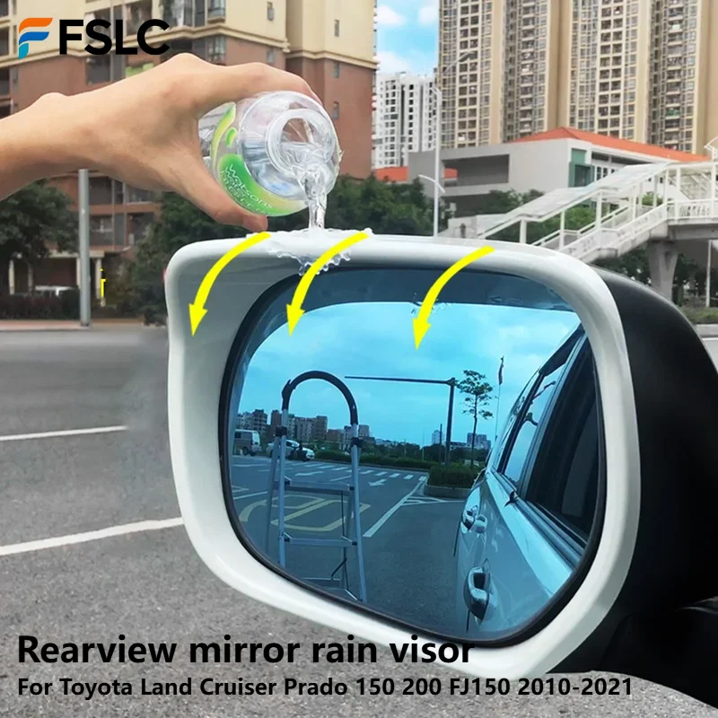 

⭐Genuine⭐ Car Decoration WELKINRY ABS Side Mirror Rain Guards For Toyota Land Cruiser Prado 150 200 2010-2021 Accessories