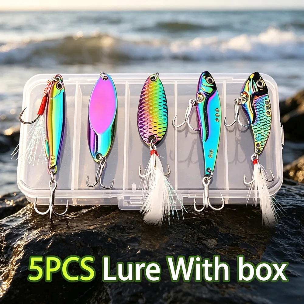 5pcs/lot Wobbler Lures 3g/10g/15g Metal Vib Fishing Lure Set Sinking Hard Metal VIB Sea Fishing Lures Artificial Pesca Bait gallery 5