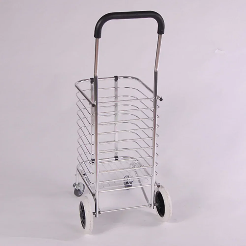 

##For Household Shopping Cart Stair Climbing Folding Portable Trolley Aluminum Alloy Trolley Grocery Shopping Carts Elderly Trai