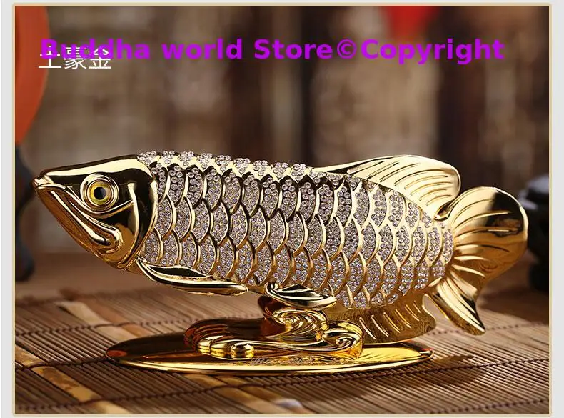 HOME OFFICE company SHOP CAR TOP Good Efficacious Talisman Money Drawing Diamonds Arowana Golden Fish FENG SHUI lucky statue