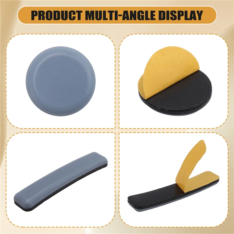 ABGR-16 pces móveis desliza sliders de ptfe auto-adesivo móveis desliza conjunto quadrado redondo para móveis fáceis mover