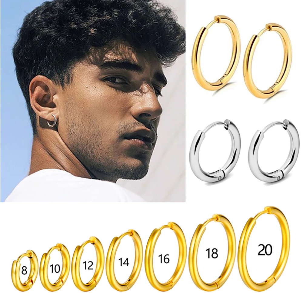 1 Pair 316L Stainless Steel Small Gold Silver Color Hoop Earrings for Women Tragus Cartilage Ear Bone Piercing Jewelry Gifts