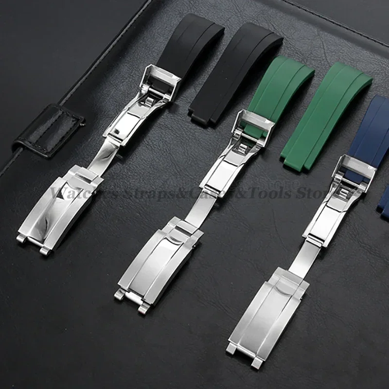 Fivela de relógio para rolex para daytona submariner gmt pulseira fecho aço inoxidável prata deslizante botão de ajuste rápido 9x9mm 9x16mm