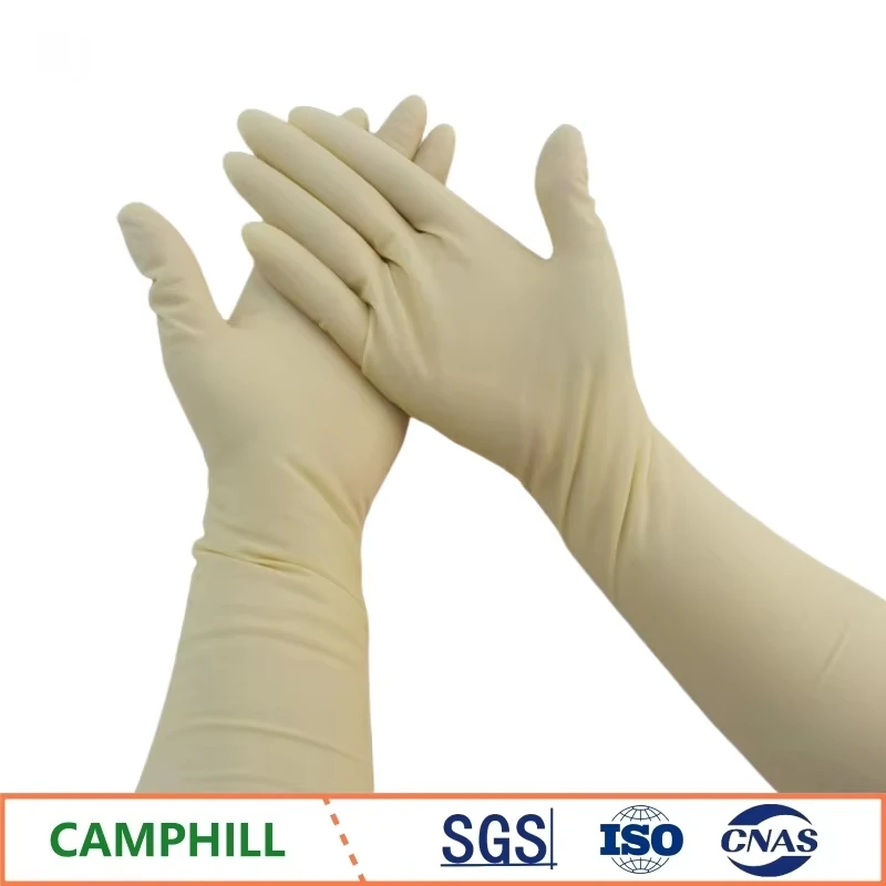 Extended 20 Inch Disposable Latex Gloves Thickened Chemical Resistant Laboratory Protective Industrial Gloves for Acid And Alkal