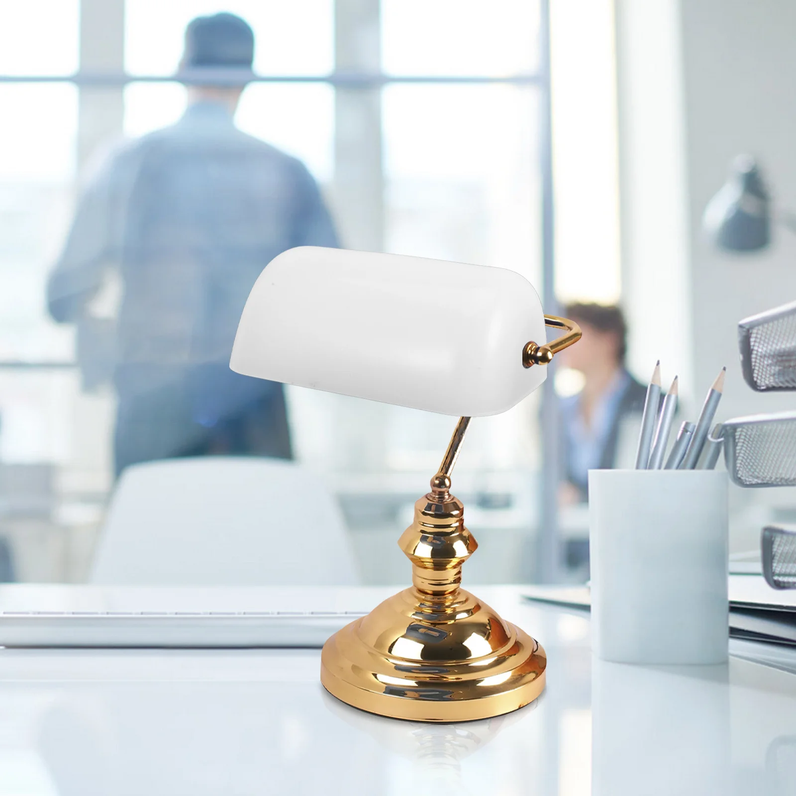 خمر عاكس الضوء المصرفيين مكتب غطاء مصباح استبدال تصميم أنيق خمر عاكس الضوء أباجورة لمصباح الطاولة #3