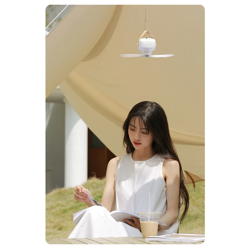 Mini USB Camping Fan Battery Operated Remote Control 4 Gears Portable LED Light For Home