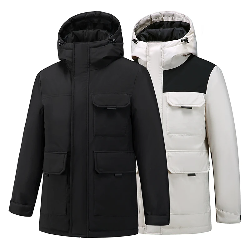 

Men's Winter Coat Hooded Padded Jacket 2025 woman Heavyweight Warm Thick Thermal Outerwear Black Cold Weather Casual Streetwear