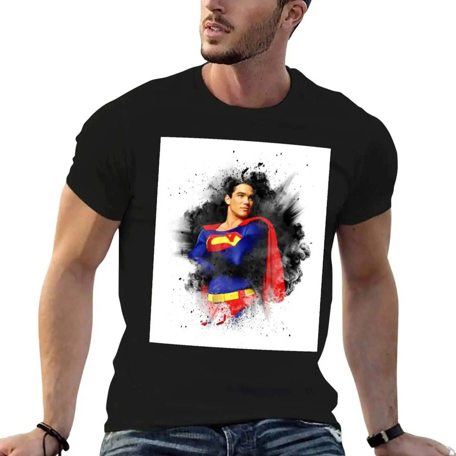 

Dean Cain Men's T-irt Summer Casual Cotton Tee Streetwear Faion Basic Fit Crew Ne ort Sve irt