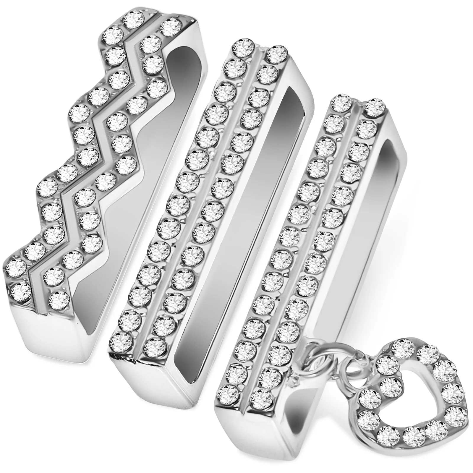 3 قطع حزام الساعة سحر سبيكة قلادة ديكور للنساء حزام طويل الأمد اكسسوارات بلينغ سحر ووتش خواتم