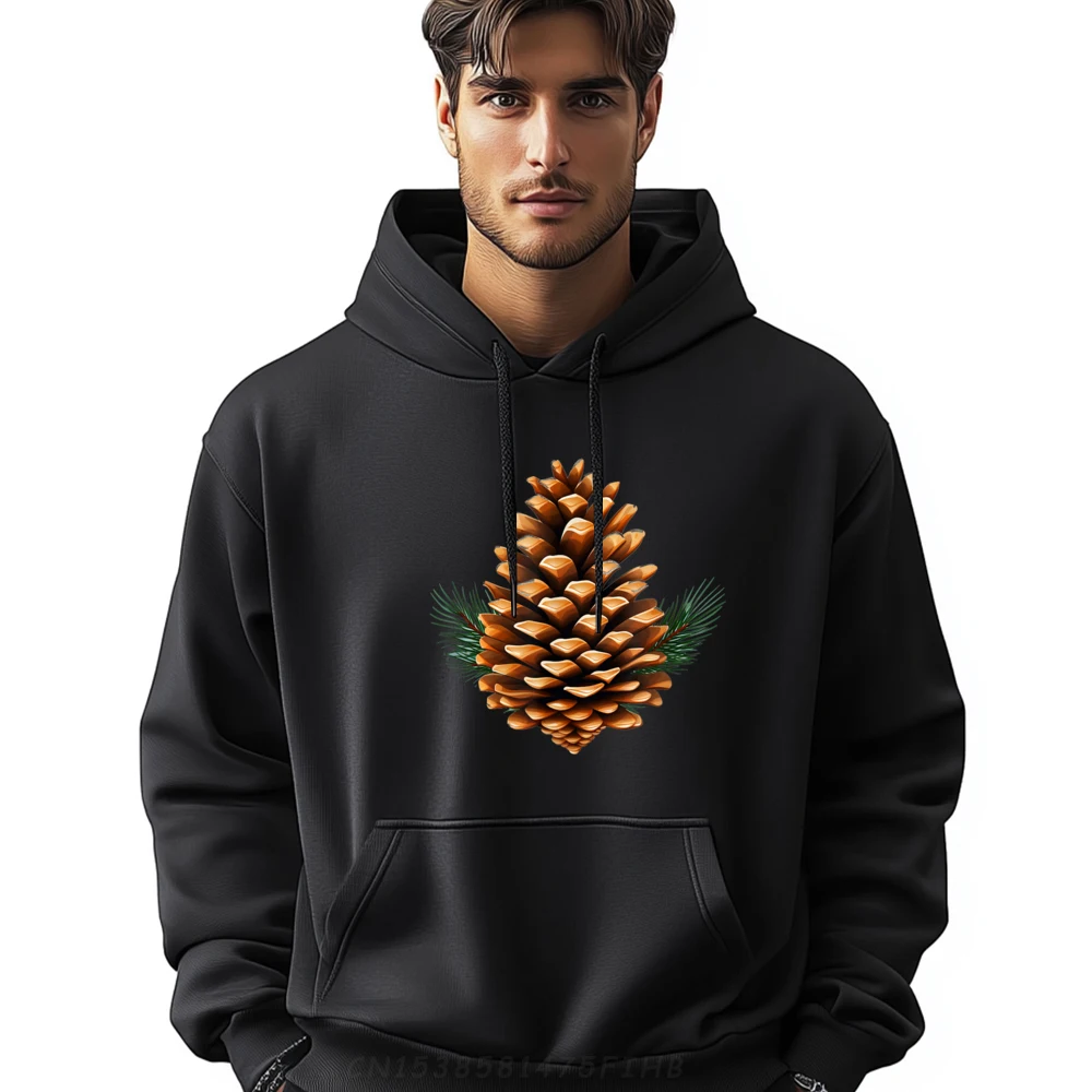 

Autumn Season Lovers with cool Pine Cones Cute Mens Hoodies Crewneck Printed Long Sleeve Hoodies Normal Newest Sweatshirt