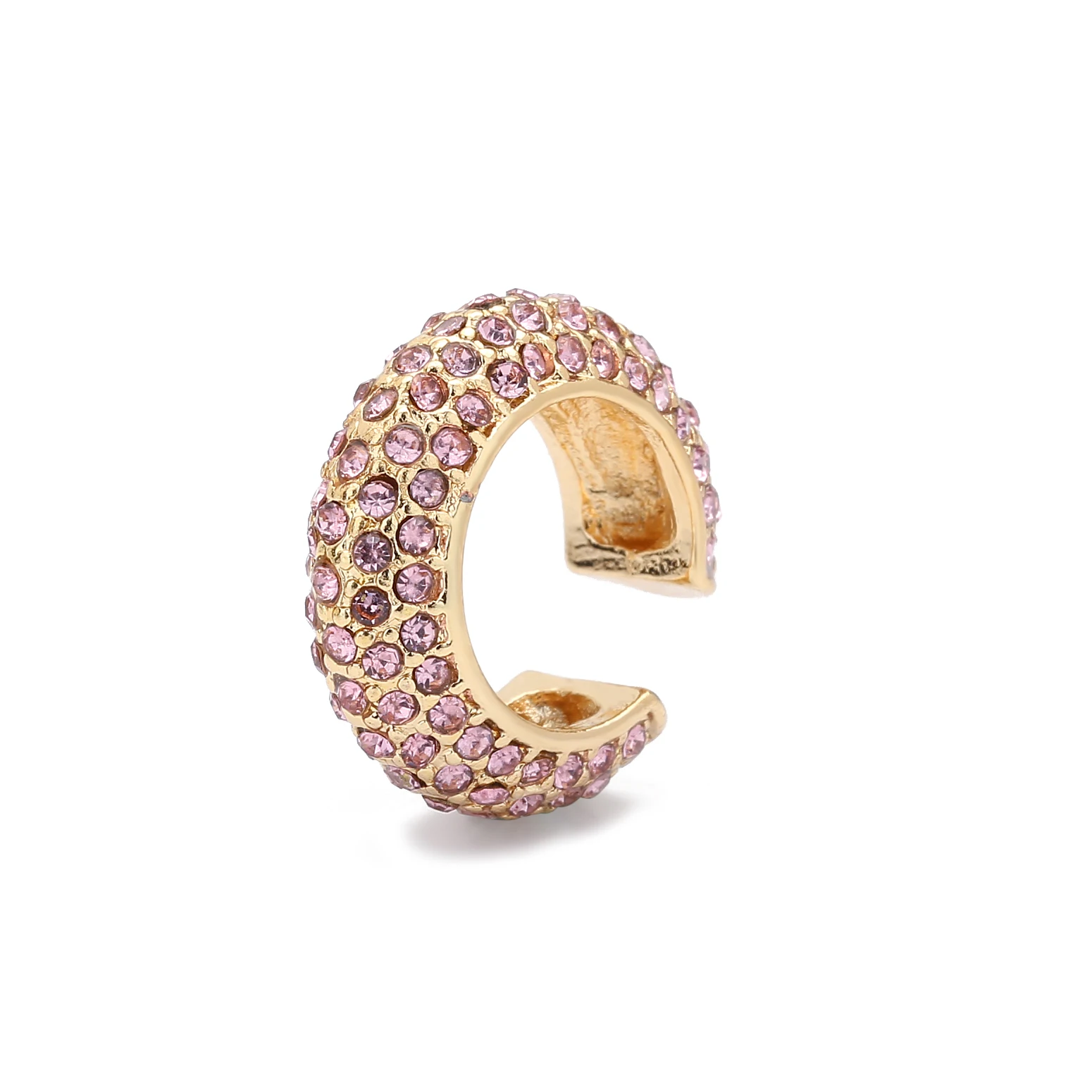 Fashion Geometric Multicolor CZ Crystal Ear Cuff Stackable Earrings